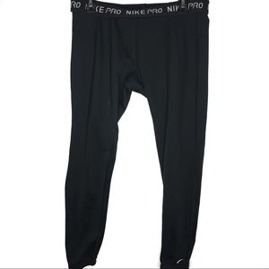 Nike Pro Fleece Lined Black Joggers Size Large